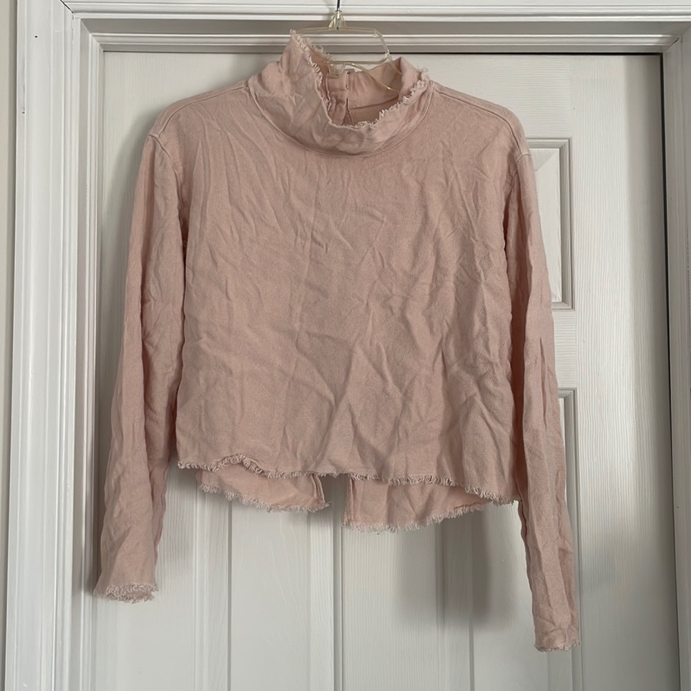 Cloth & Stone Distressed Mock Turtleneck